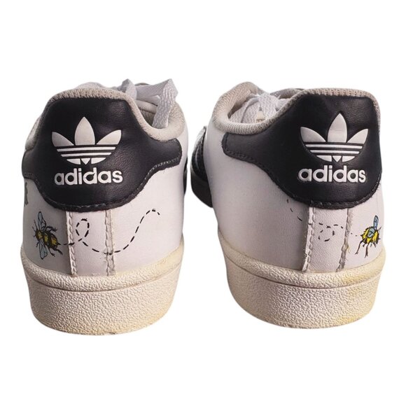 ADIDAS Customized Superstar Low-Top Sneaker Sunflower & Honey Bee Womens SZ 6.5 - Picture 7 of 12